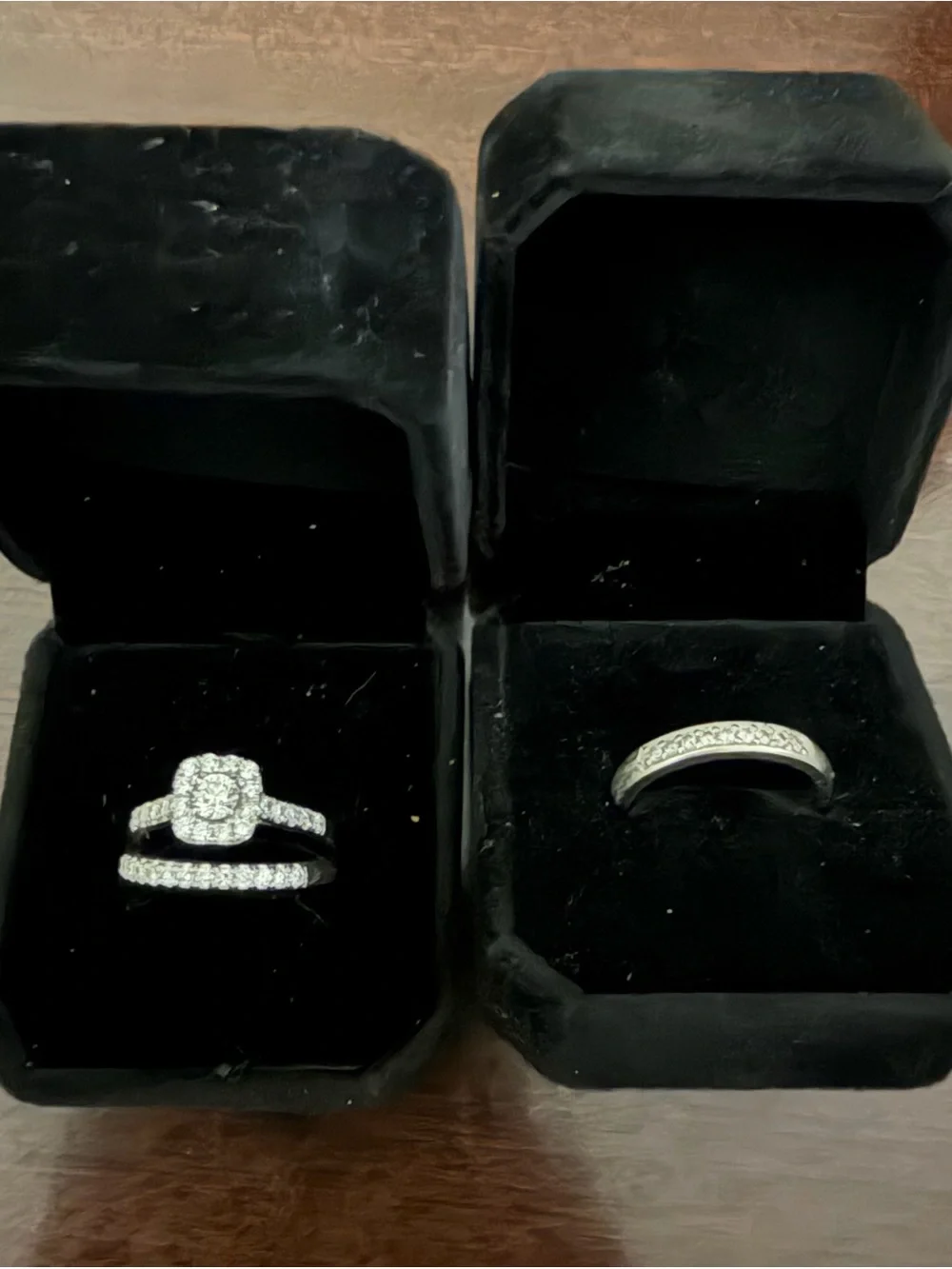 18k White Gold Diamond Women Ring Set 3 Pcs Genuine Diamond Approx 2.5 CTW 11.5G